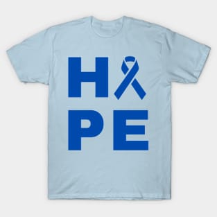 Hope Awareness Ribbon (Dark Blue) T-Shirt